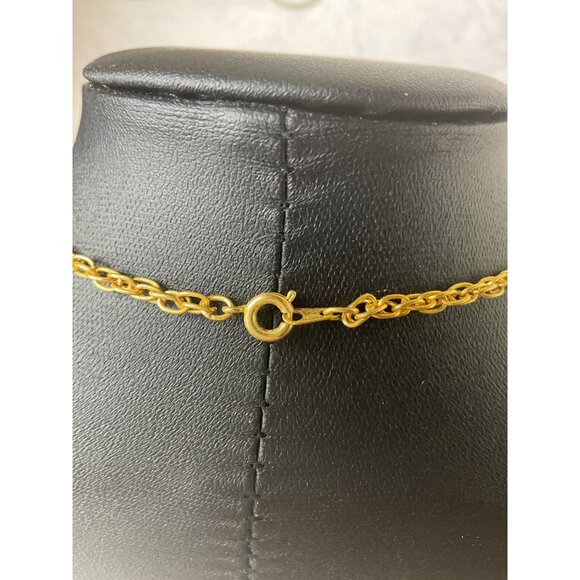 Gold Tone Magnifying Glass Pendant Necklace With Rope Chain & Clasp - Picture 4 of 4